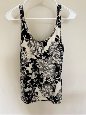 Soma Black and White Floral Camisole Tank pajama top